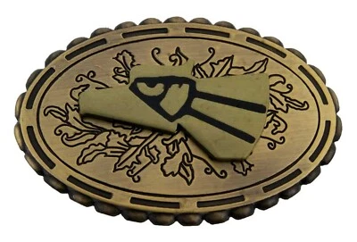 Hecho en Mexico Belt Buckle Brass Vintage Metal Mexican Eagle Logo Cowboy Rodeo - Image 1 of 4