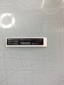 1985 ATC200X Chrome Frame Sticker ATC 200X 09/84 - Bild 1 von 2