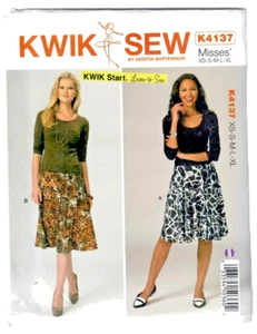 Kwik Sew K4137 Sewing Pattern Miss Stretch Knit Skirts Elastic Narrow Hems XS-XL - Picture 1 of 4