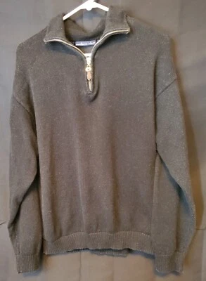 Suéter Pullover Negro Northern Isles 1/4 Cremallera Cuello 100% Algodón Para Hombre Talla XL Foto 1 de 4
