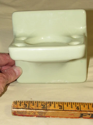 Mid-Century Lime Green Porcelain TOOTHBRUSH & CUP HOLDER  Retro Groovy and Mod! Cover