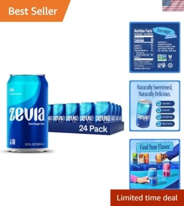Zero Sugar Cola 24-Pack: Naturally Sweetened, Guilt-Free Flavor in 12 oz Cans - Picture 1 of 8