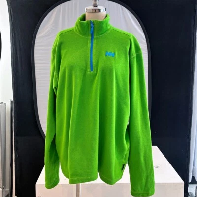 HELLY HANSEN флисовая куртка мужской XL Polartec пуловер 1/4 молнии C зеленый - Изображение 1 из 4
