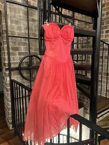 Rare 1950s Showgirl Costume Dress Pinup Sweetheart Neckline Showgirl Costume S - Picture 1 of 10