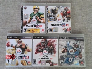 PS3 Madden NFL 09, 10, 11, 13, NCAA 12 PlayStation 3 - Bundle di 5 videogiochi - Foto 1 di 12