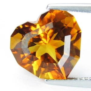 4.55Cts Natural Fantastic Heart Shape Custom Cut Citrine Loose Gemstone - Picture 1 of 7