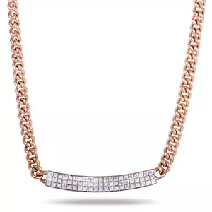 Collar de cadena enchapado en oro rosa con pavimento de cristales violetas Swarovski 5192265 - Imagen 1 de 5