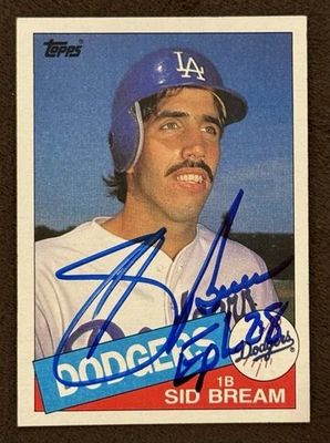 Tarjeta autógrafa firmada por Sid Bream Topps 1985 Los Angeles Dodgers Foto 1 de 2