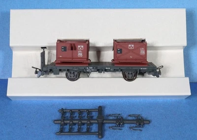 Bemo HOe - HOm 1:87 Scale / 9mm Narrow Gauge RhB Dual Container Car 2258 - Image 1 of 4
