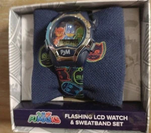PJ MASKS.   Youth Flashing LCD Watch & Sweatband Set New - Picture 1 of 4