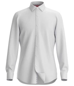 Camisa de vestir Hugo Boss para hombre calce ajustado Koey con botones, blanca, 17,5 - Imagen 1 de 1