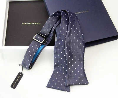 Pajarita autoatada para hombre 100 % lunares gris seda S538 Foto 1 de 4