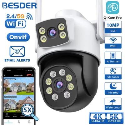 8MP PTZ 5G HZ Wifi Camera Night Vision Human Detection 10MP Outdoor CCTV Wifi Su - Bild 1 von 4