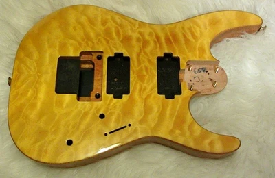 Genuine Charvel Pro Mod San Dimas DK24 Mahogany Amber Quilt top Floyd Dinky Body - Image 1 of 4