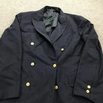 Brooks Brothers Jacket Mens 44L Navy Double Breasted Classic Blazer Gold Buttons - Image 1 of 4