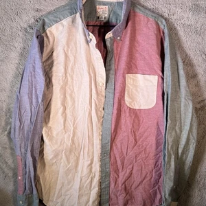 Camisa J.Crew Para Hombres Colorblock XL Delgada Seersucker Abotonada Manga Larga - Imagen 1 de 8