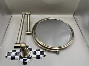 MacKenzie-Childs Courtly Check Articulated Bath Make-up Shaving Mirror - Picture 1 of 5