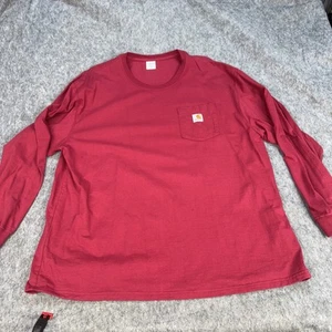 Camisa Pullover Carhartt Para Hombre XL Roja Manga Larga Cuello Redondo Ajuste Original Talla XL - Imagen 1 de 11