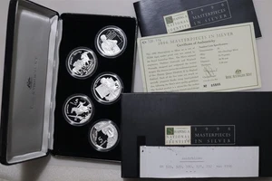 🧭 🇦🇺 AUSTRALIA 1996 MASTERPIECES IN SILVER BOX + COA MELT VALUE $254.90 B88 - Picture 1 of 15
