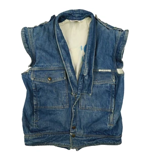 Guess Georges Marciano RARE Men's Vintage 80s Reversible Denim Vest size Small - Picture 1 of 15