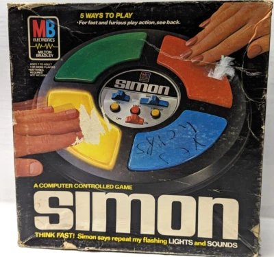 Vintage 1984 Milton Bradley SIMON Electronic Memory Game Classic TESTED WORKS - Image 1 of 4