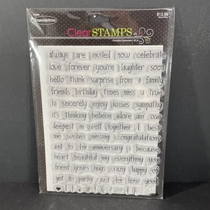 Stampabilities Clear Stamps Everyday Expressions Words Cling 80 Stamps New - Picture 1 of 6