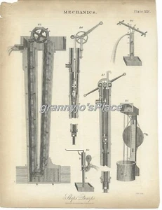1816 Copperplate Engraving, illustrations on Various Ship Pumps by J. Pass - Picture 1 of 2