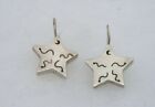 Vintage Sterling Silver 925 Star Mexico At Drop Dangle Earrings