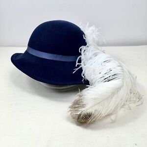 Hat feather women’s blue 1950s ? Details about   Vintage Myer Siegel co la