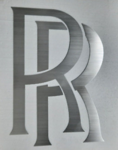 RR Rolls Royce Logo Brushed Aluminum Garage Sign