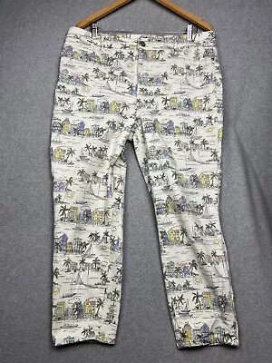 Talbots Jegging Crop Capri Pants Womens 16 Coastal Vaca Summer Unique Travel - Image 1 of 4