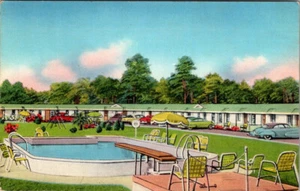 DARIEN, GEORGIA - WILLIAM PENN ROADSIDE COURT MOTEL - VINTAGE POSTCARD - Picture 1 of 2