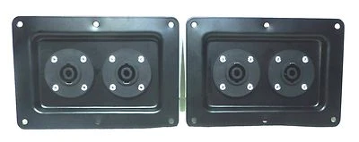 LASE (2) Two Large Metal Speaker Jack Plates with Dual Large Aftermarket NL4MPR