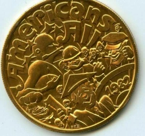 Karneval Doubloon Krewe von Atlas 1982 Aluminium Gold - Bild 1 von 2
