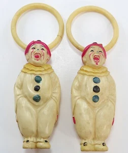 Celluloid Clown Ornaments Vintage Japan Ando Togoro Workshop Antique Toy dolls - Picture 1 of 12