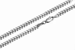 10K Solid White Gold Men Women 5mm Cuban Link Chain Necklace Size 16"-30" - Picture 1 of 1