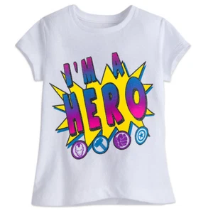 Disney Store Marvel Avengers Icons T-Shirt Tee for Girl Size 5/6 - Picture 1 of 2