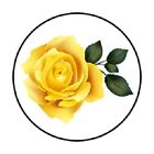 48 YELLOW ROSE ENVELOPE SEALS LABELS STICKERS 1.2' ROUND