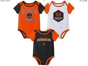 MLS Houston Dynamo Infant 3pk Bodysuit 3-6 M NWT T 283 - Picture 1 of 1