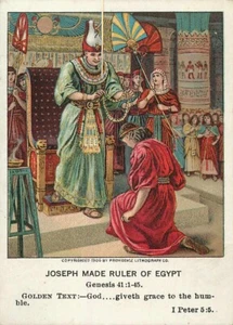 Christian Picture Lessons Card Joseph Made Ruler of Egypt 1913 - Picture 1 of 2