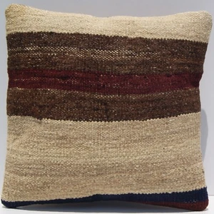 TAPPETO KILIM TESSUTO PIATTO CURDO 14"X14" COPRICUSCINO KELIM QUADRATO TAPPET... - Foto 1 di 3