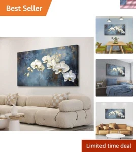 Abstract White Butterfly Orchid Canvas Wall Art for Living room Office Bedroo... - Picture 1 of 10