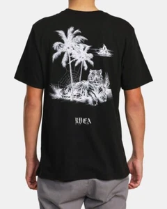 RVCA Tiger Beach Tee Benjamin Jeanjean Graphic Art Men's T-Shirt NEW NWT Large - Picture 1 of 5