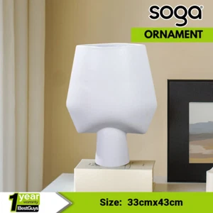 SOGA 33x43cm White Large Ornament Bodhi House Ceramic - Picture 1 of 7