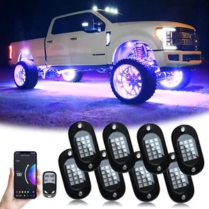 Luces de roca para camiones, 8 cápsulas Luces de roca LED RGB con APP/Control remoto - Imagen 1 de 6