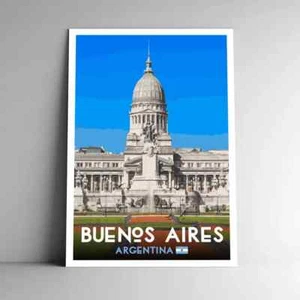 Buenos Aires Argentina Vintage-Style Travel Poster - Picture 1 of 4