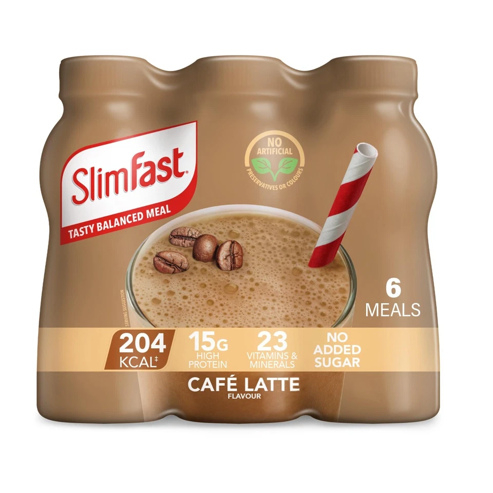 Slimfast Cafe Latte Shakes, 6 x 325ml - Image 1 of 1