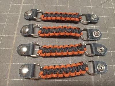 Conjunto de 4 extensores chaleco motero NARANJA QUEMADO Y NEGRO para cordón ¡¡FUERTE!! By Stitch  Foto 1 de 2