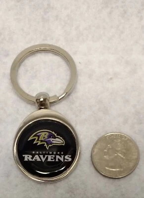 Baltimore Ravens NFL Licensed Polished Chrome Swivel Keychain - Image 1 of 2
