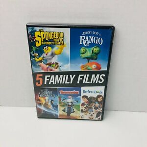 5 Family Films Spongebob Rango Last Airbender Barnyard Hotel For Dogs DVD Sealed